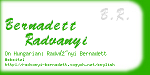 bernadett radvanyi business card